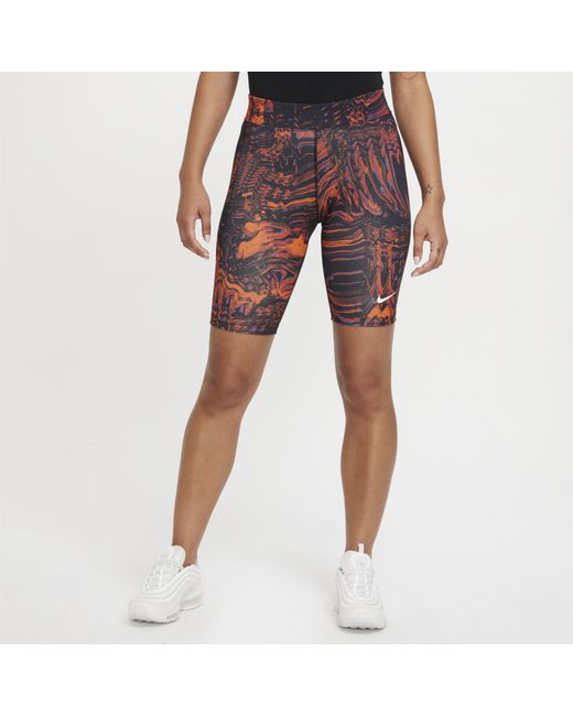 nike orange biker shorts