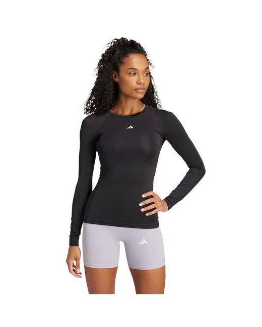Adidas Black Techfit Long Sleeve Training Top T-Shirts