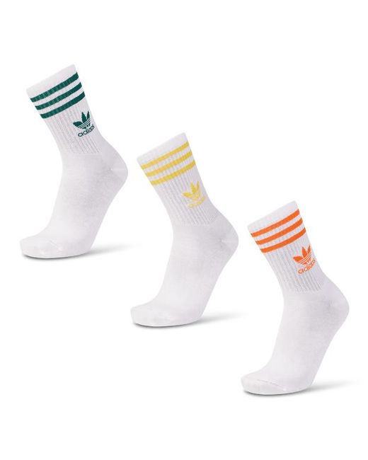 Solid Crew 3 Pack Calcetines Adidas de color White