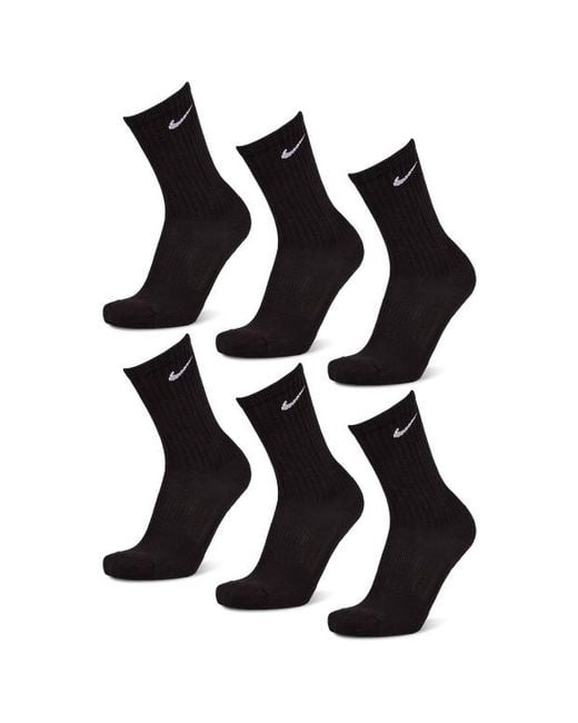 Nike Black Everyday Cushioned Crew 6 Pack Socks