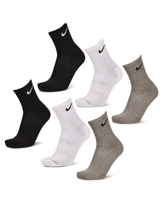Nike White Everyday Cushioned Crew 6 Pack Socks