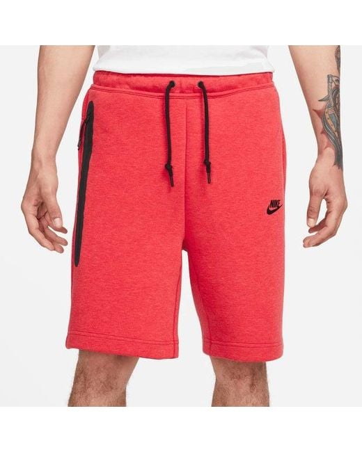 Tech Fleece Pantalones cortos Nike de hombre de color Red
