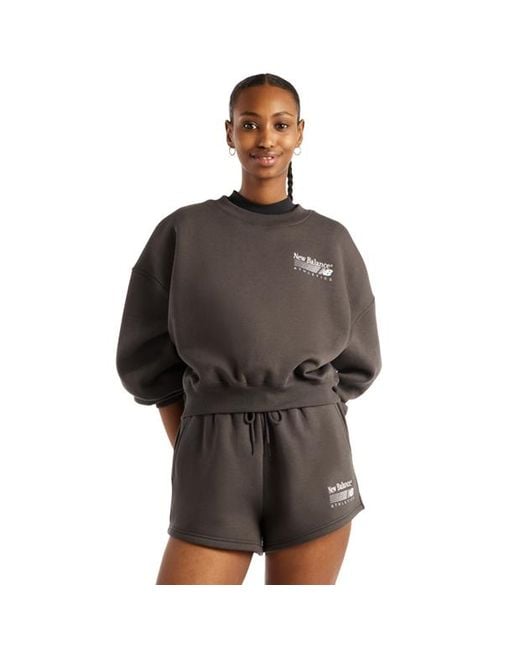 New Balance Brown Fleece Sweatshirts