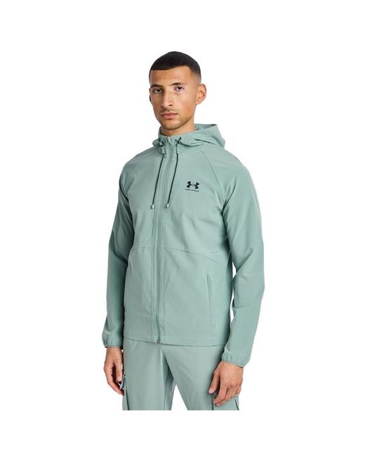 Under Armour Green Stretch Woven Track Tops for men