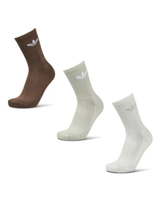 Solid Crew 3 Pack Calcetines Adidas de color White