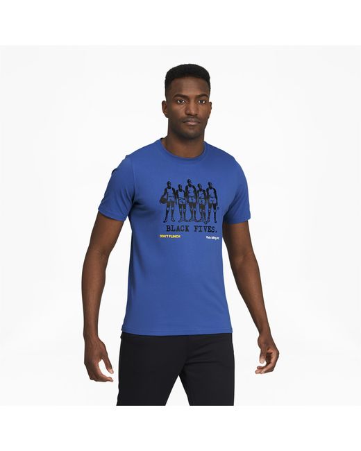 PUMA Cotton Black Fives Short Sleeve Basketball T-shirt in Blue for Men ...
