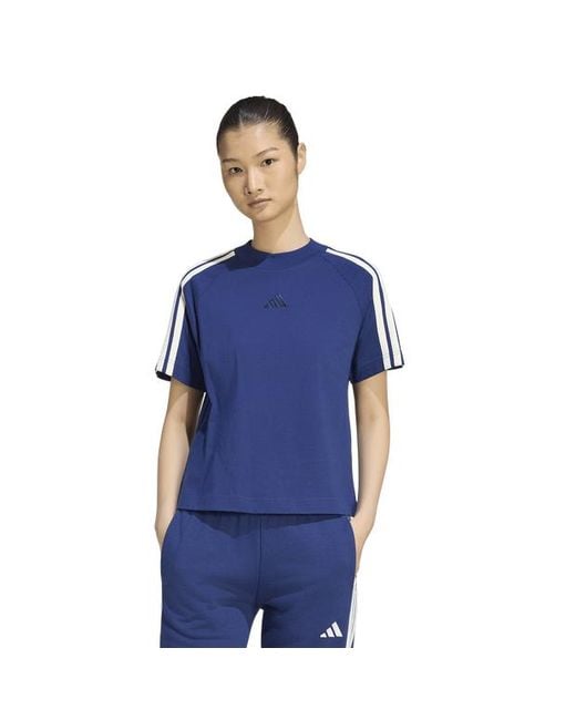 Adidas Blue Kit 3-Stripes T-Shirt T-Shirts