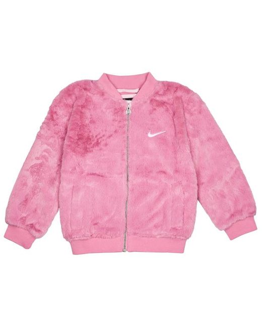 pink nike fur jacket