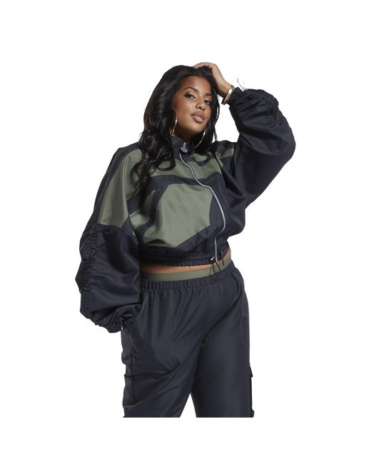 reebok cardi woven satin jacket