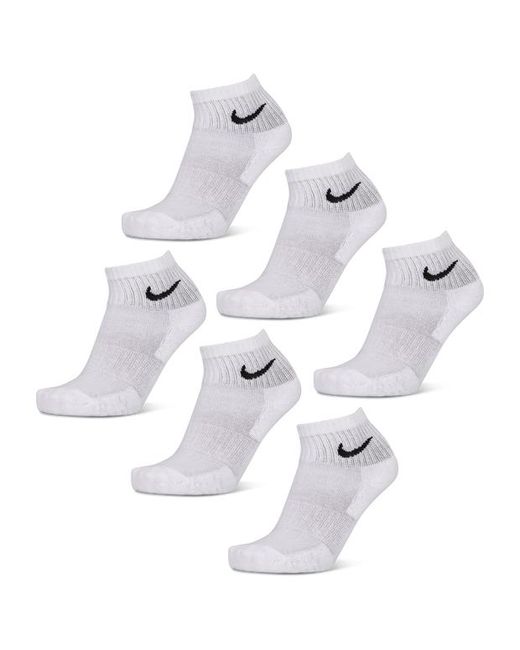 Nike White Everyday + Cushioned Ankle 6 Pack Socks