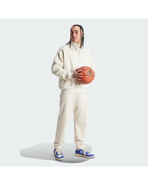 One Bball Half-zip Sudaderas Adidas de hombre de color White