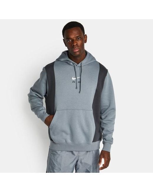 Felpa pullover in fleece con cappuccio air di Nike in Blue da Uomo