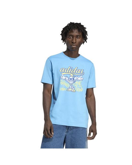 Adidas Blue Graphics T-Shirts for men