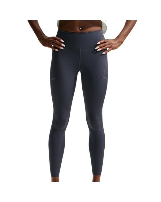 Nike Blue Swift High-Waisted 7/8 Running Leggings Leggings