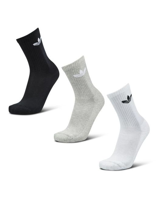 Adidas Solid Crew 3 Pack Sokken in het White