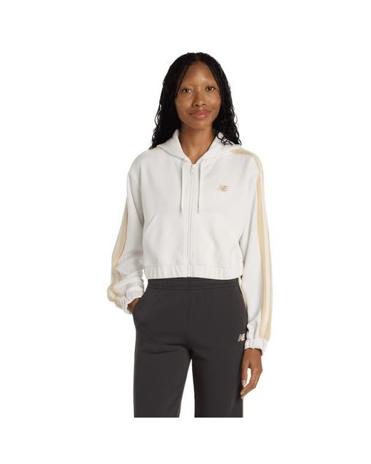 New Balance White Interlock Full Zip Track Tops