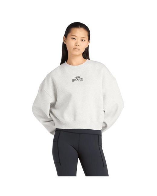 New Balance Gray Fleece Sweatshirts