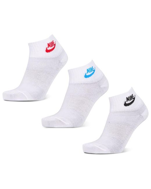 Nike White Everyday Essential Ankle 3 Pack Socks