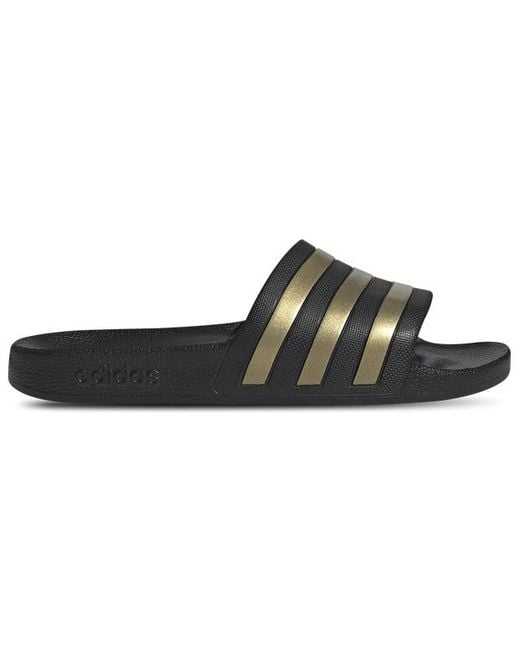 Adidas Black Adilette Aqua Slides
