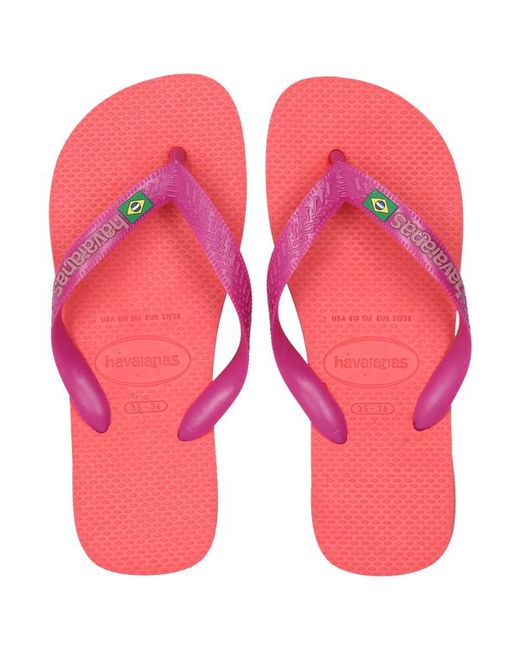 Havaianas Pink Brasil Logo Flip-Flops And Sandals
