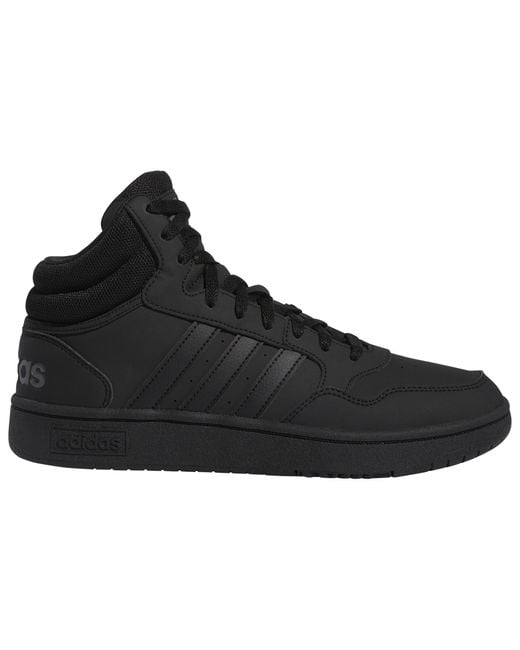adidas Synthetic Hoops 3.0 Basketball Shoes in Black/Black/Gray