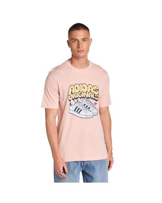 Adidas Pink Graphics T-Shirts for men