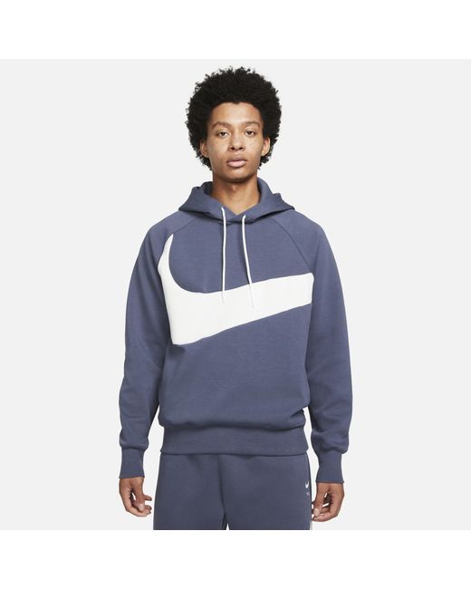 Nike Swoosh Tech Fleece Pullover Hoodie in Blue for Men | Lyst Canada