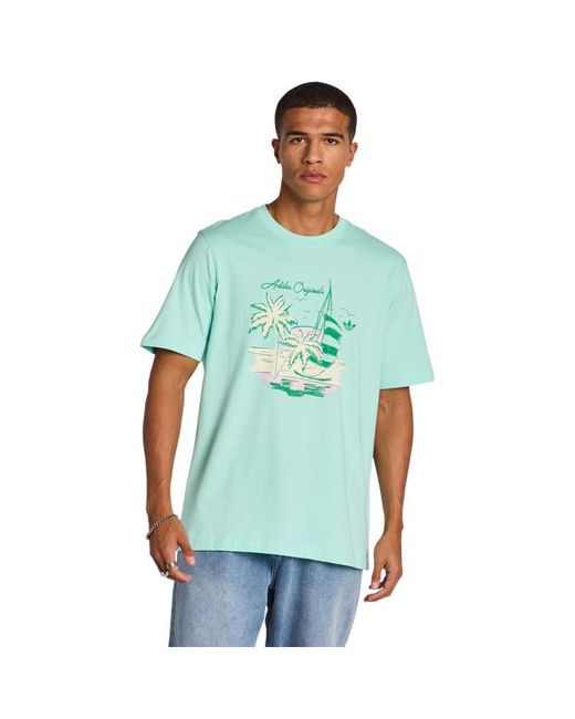 Adidas Green Graphics T-Shirts for men