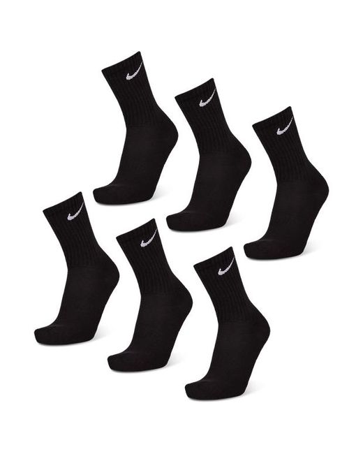 Nike Black Everyday Cushioned Crew 6 Pack Socks