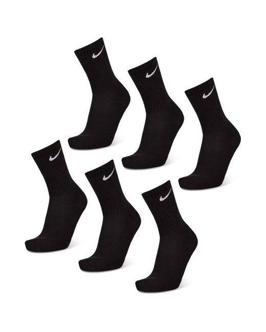 Everyday Cushioned Crew 6 Pack Unisexe Chaussettes Nike en coloris Black