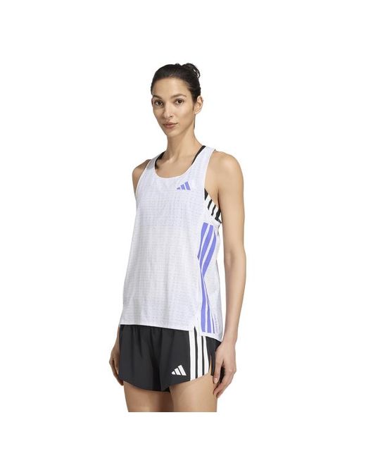 Adidas Adizero Singlet T-Shirts in het White