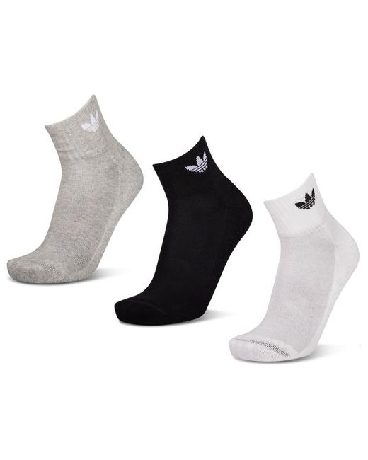 Adidas Black Ankle 3 Pack Socks