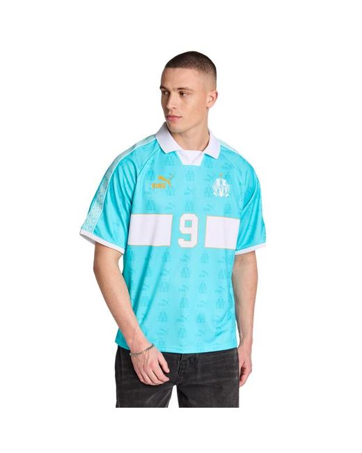 PUMA Blue Olympic Marseille King Retro Jerseys/Replicas for men