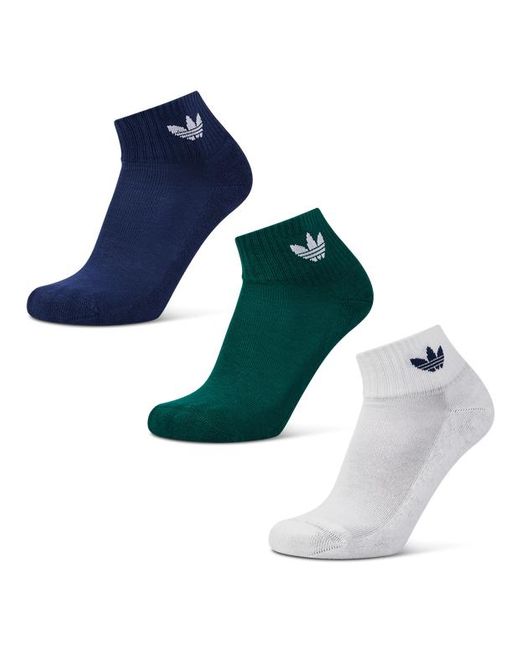 Adidas Blue Trefoil Ankle 3 Pack