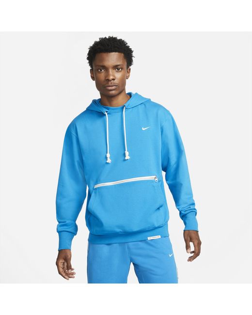 Nike Fleece Standard Issue Basketball Pullover Hoodie in Blue/Beige ...