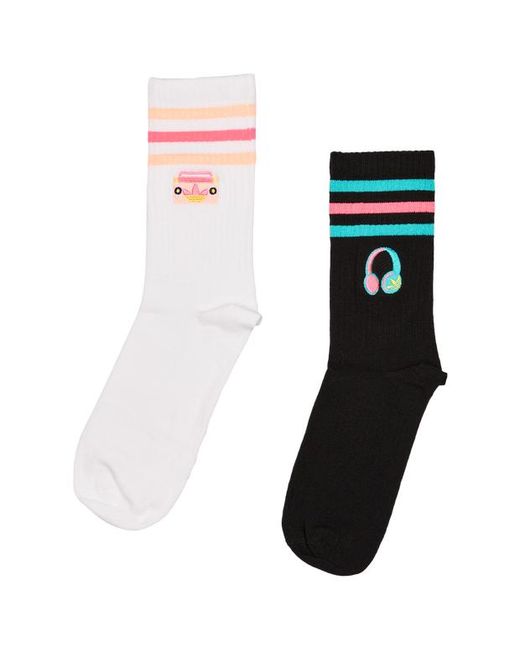 Adidas Pink Crew 2 Pack Socks