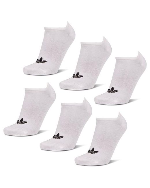 Adidas Originals White No Show 6 Pack Socks