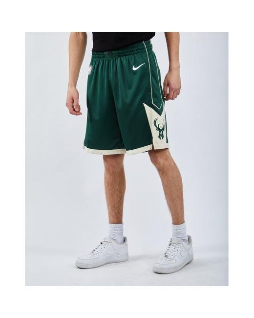 Short NBA Swingman Milwaukee Bucks Icon Edition Nike pour homme en coloris Green