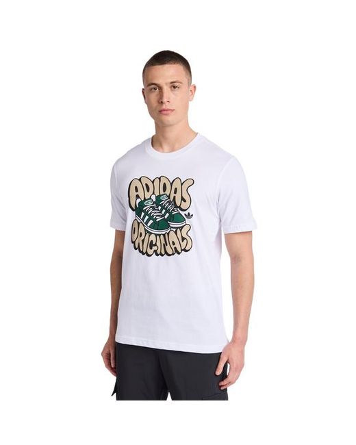 Adidas White Graphics T-Shirts for men
