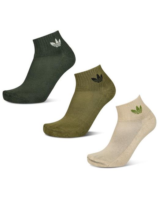 Adidas Green Ankle 3 Pack Socks