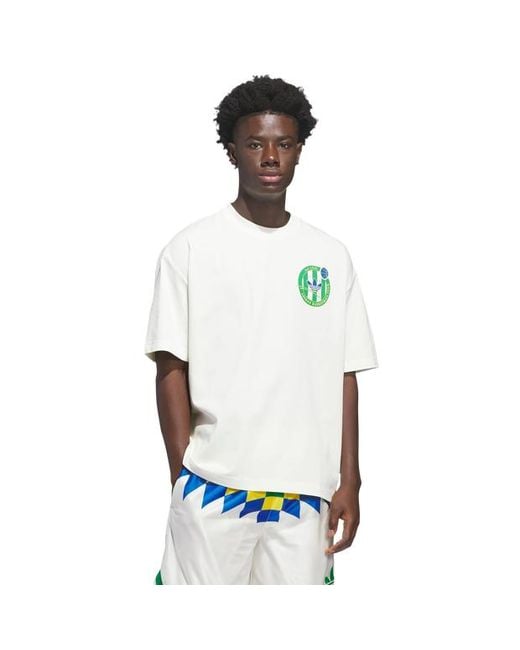 Adidas White Originals Basketball Crest T-Shirt T-Shirts for men