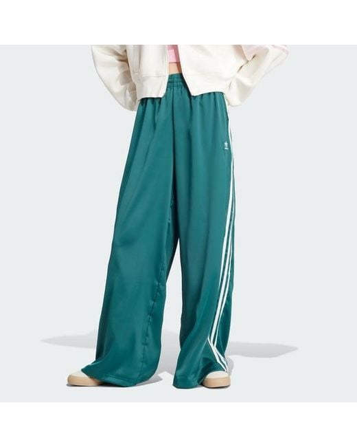 Pantalón Satin Wide Leg Adidas de color Blue