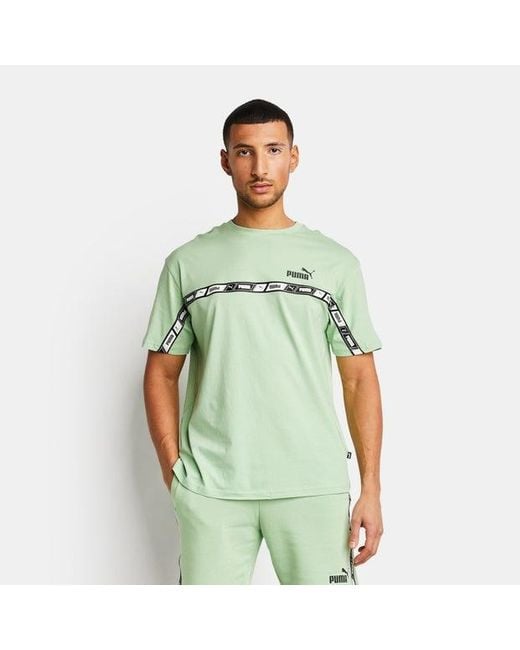 PUMA Essentials+ Tape T-shirts in het Green voor heren