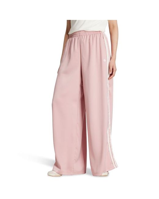 Adidas Pink Originals Satin Wide Leg Track Bottoms Pants