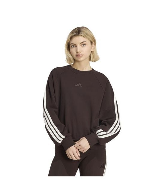 Adidas Black Kit 3-Stripes Sweatshirt Sweatshirts
