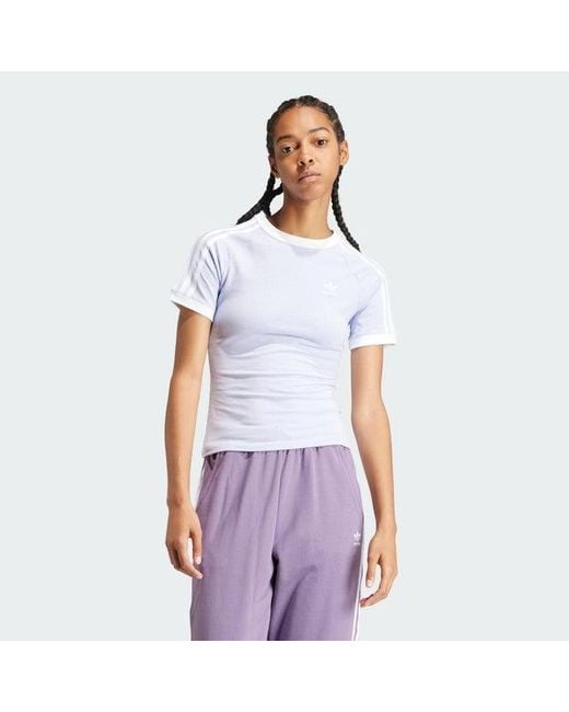 Adidas 3-stripes Slim Raglan T-shirts in het White