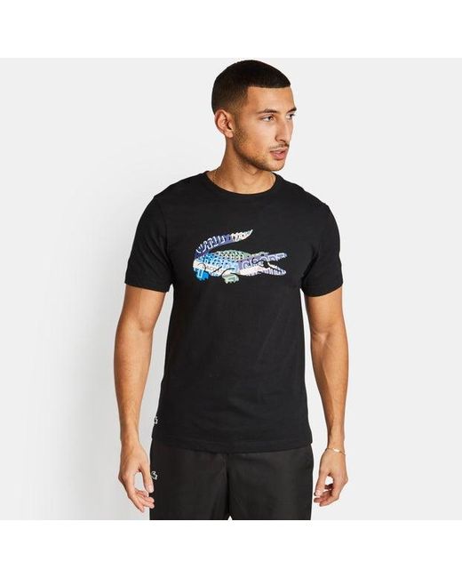 Lacoste Black Big Croc Graphic T-shirts for men