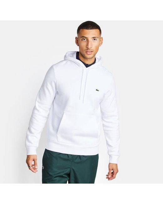 Lacoste White Small Croc Hoodies for men