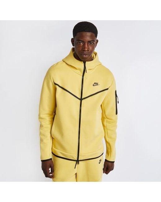 Nike Yellow Tech Fleece Hoodies for men