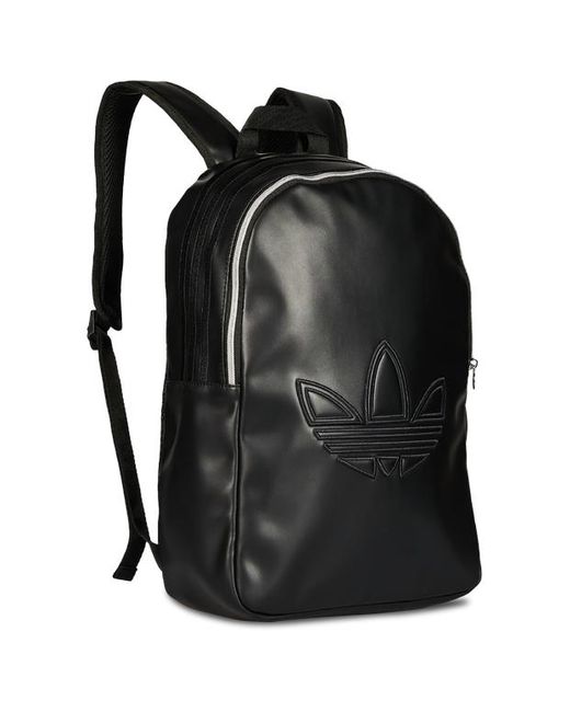 Adidas Black Polyurethane Trefoil Outline Backpack